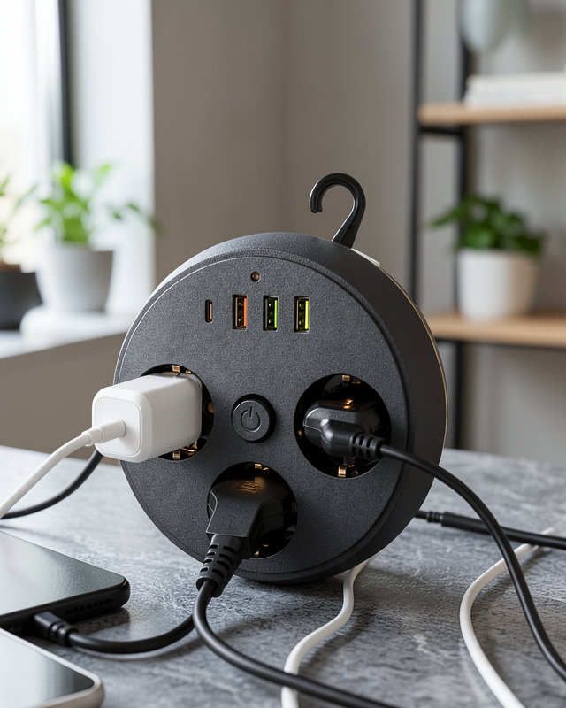 Ev Ofis İçin Çoklu Priz 3 Priz 3 USB Type C Güvenli Enerji Yönetimi