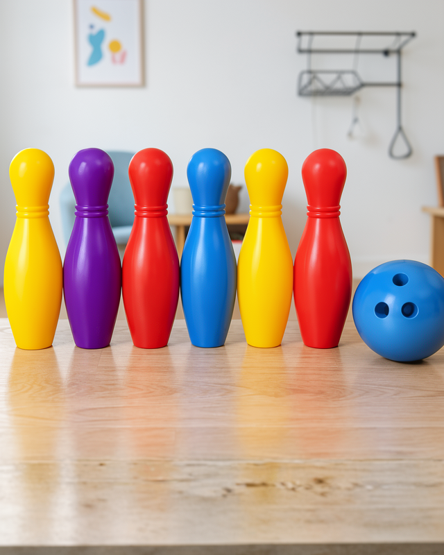 Renkli Çocuk Bowling Oyunu 6 Kukalı Eğitici Eğlence Seti