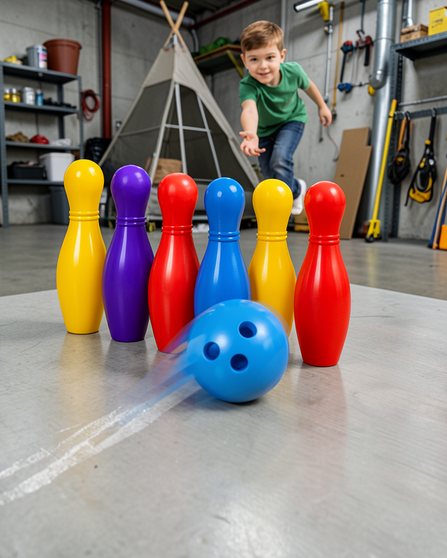 Çocuk Bowling Seti Renkli Top ve 6 Kuka İçeren Eğitici Oyun