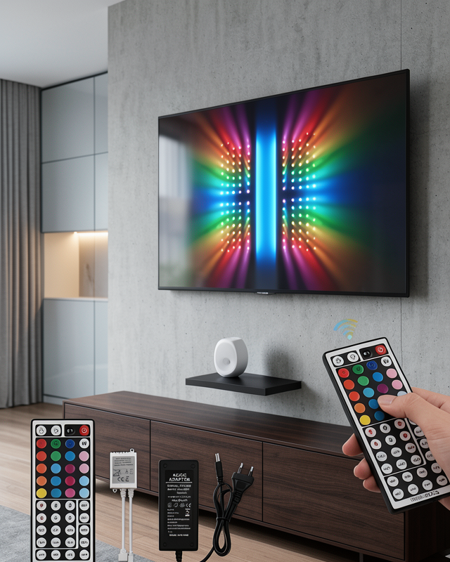 RGB LED Strip 5 Metre Kumandalı 5050 Şerit Led Dekorasyon Işığı
