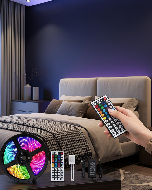 Kumandalı RGB Şerit Led 5 Metre Renk Değiştiren Dekoratif LED Işık