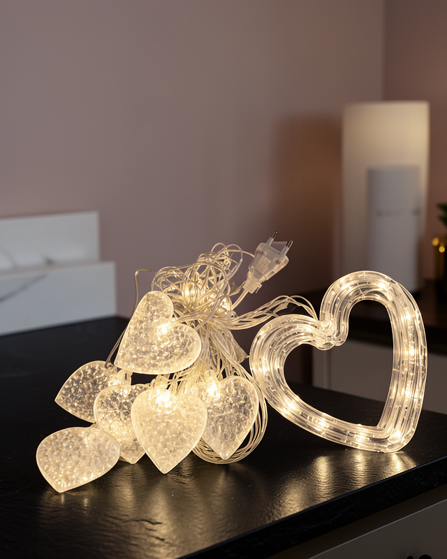 Kalp Figürlü LED Neon Dekor Işığı Romantik Ortam Aydınlatması