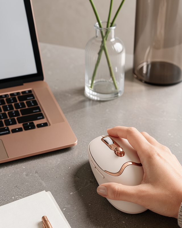 Ergonomik Tasarımlı Kablosuz Mouse Bluetooth ve USB Alıcılı