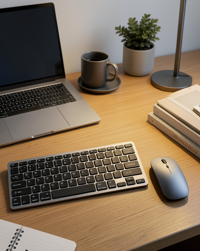 Bluetooth ve 2.4G Destekli Kablosuz Klavye Mouse Seti Şarj Edilebilir