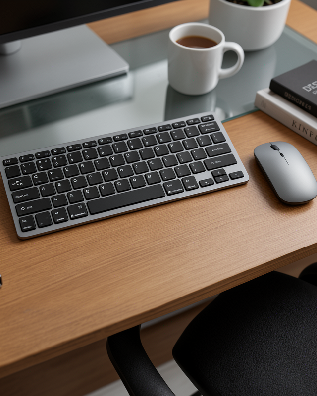 Şarjlı Kablosuz Klavye ve Mouse Seti Kompakt Taşınabilir Tasarım