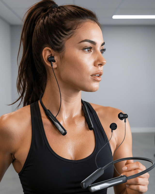 Extra Bass Kablosuz Kulaklık Uzun Bataryalı Neckband Tasarım