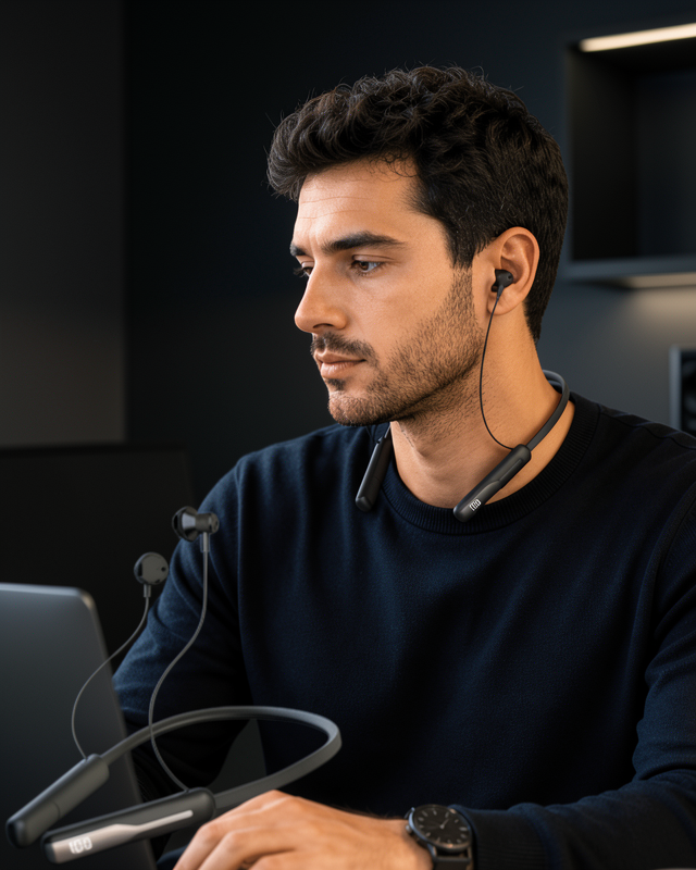 Bluetooth 5.4 Boyun Askılı Kulaklık Manyetik Kulaklıklı Type C Şarjlı