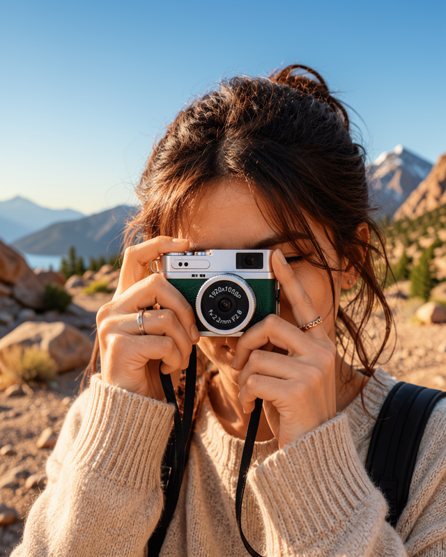 1080P HD Mini Kamera IPS Ekranlı 4K Lens Destekli Taşınabilir Dijital Kamera