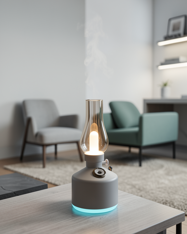 Vintage Aroma Difüzörü Nano Mist LED Işıklı Taşınabilir Nemlendirici