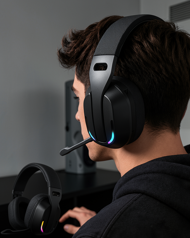 Kablosuz Bluetooth Kulaklık RGB Işıklı Mikrofonlu Stereo Kulaküstü Kulaklık