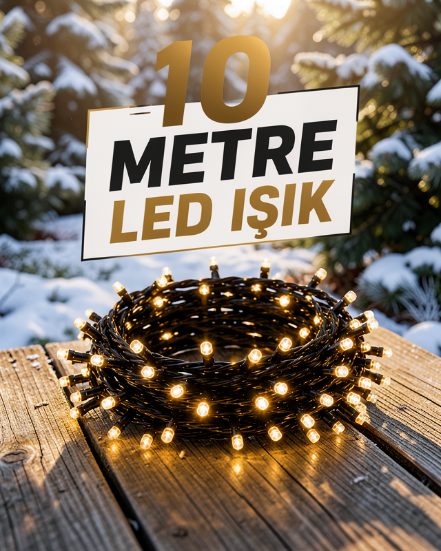10 Metre LED Işıklı Dekoratif Parti ve Kutlama Aydınlatması