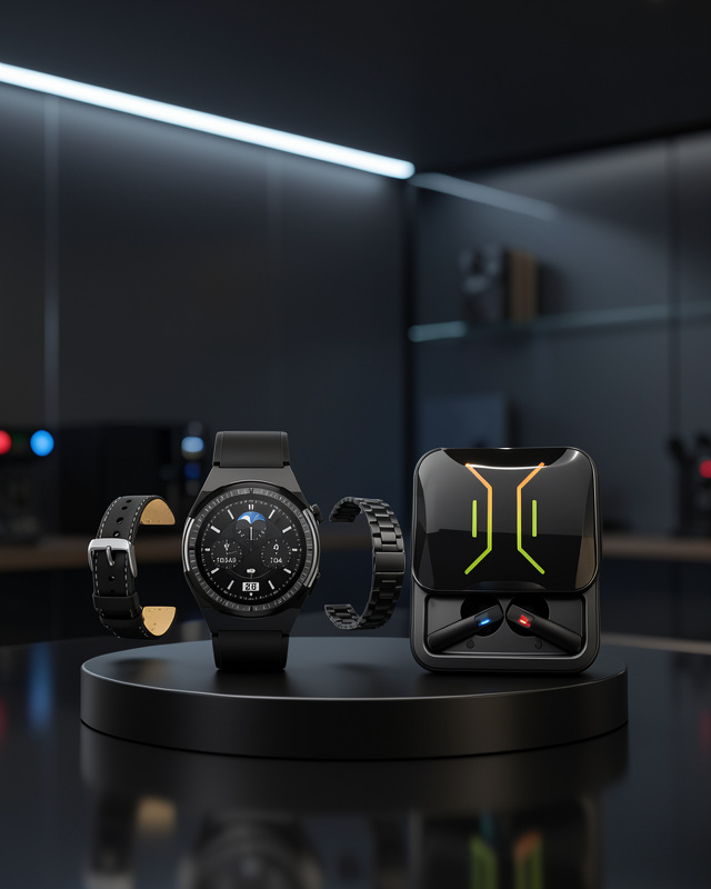 Dijital Göstergeli Bluetooth Kulaklık ve Bildirim Görebilen Akıllı Saat Alarm ve Titreşim