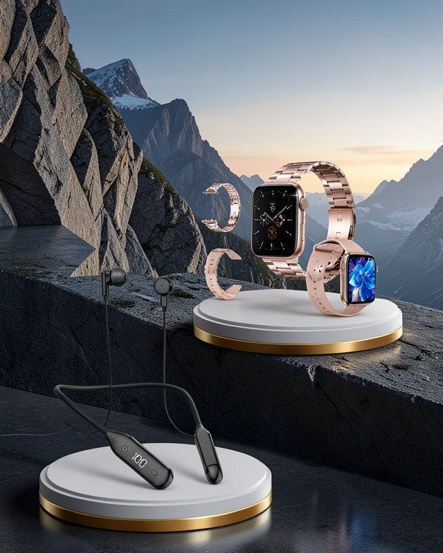 Kablolu Bluetooth Kulaklık ve Kadınlara Özel Bileklik Hediyeli Yeni Nesil Akıllı Saat 3 Kordonlu