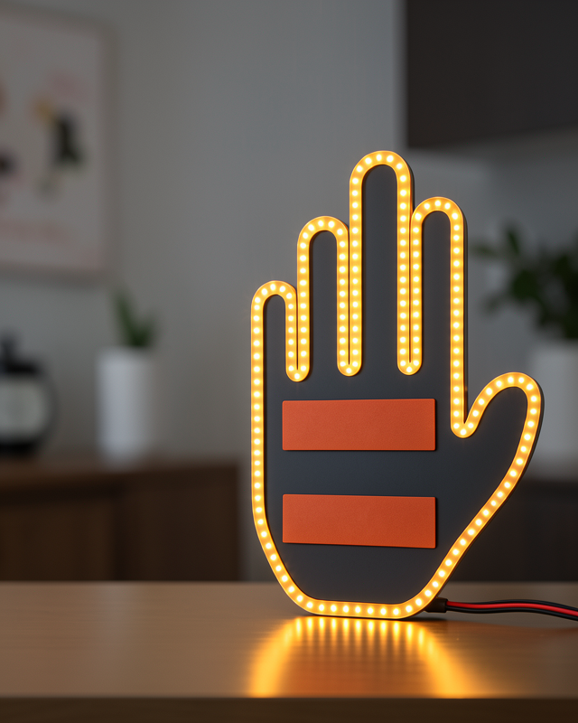 Led Işık El İşareti Araç Camı İçin Uzaktan Kumandalı