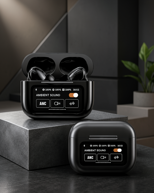 Bluetooth Kulaklık Kablosuz Ekranlı ANC/ENC Destekli Dokunmatik