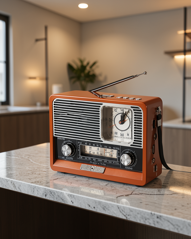 Ahşap Görünümlü Retro Bluetooth Radyo USB,AUX Ve SD Kart Girişli