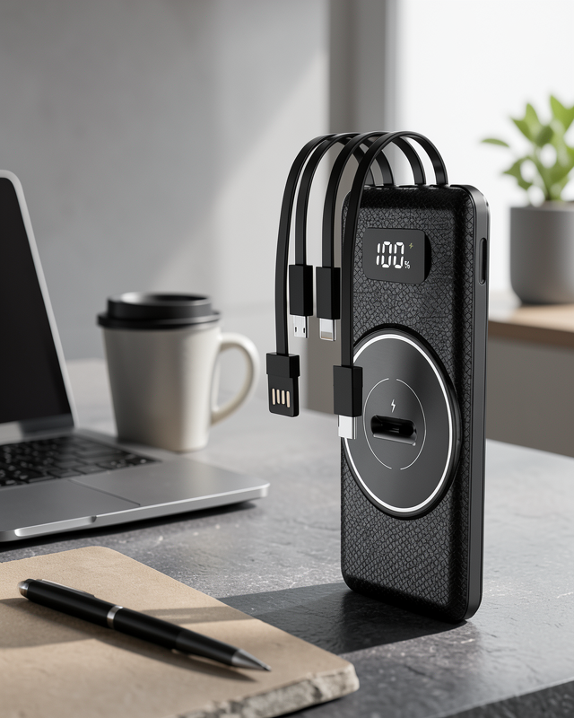 Hızlı Şarj Dijital Göstergeli Powerbankli Çoklu Şarj Özelliği