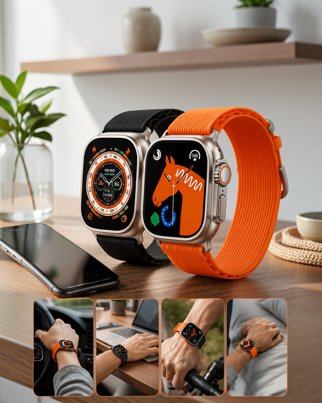Bluetooth Bağlantılı 49MM Dokunmatik Akıllı Saat Sağlık ve Spor Takip Özellikli