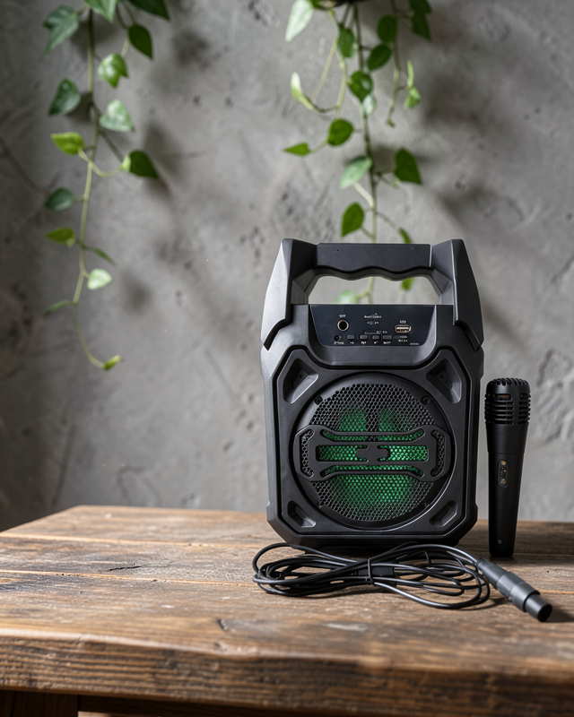 Bluetooth Hoparlör Mikrofonlu Taşınabilir Ses Sistemi FM Radyo, USB, SD Kart ve TWS Özellikli