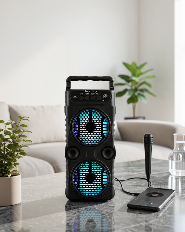 LED Işıklı Kablosuz Bluetooth Hoparlör Yüksek Ses Güçlü Bas Performansı Taşınabilir Şarjlı
