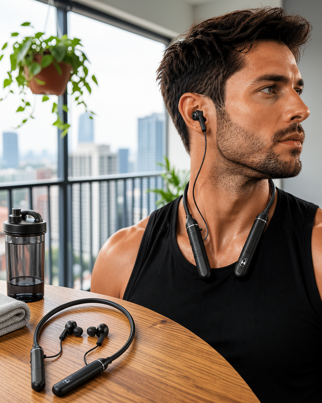 Boyun Tipi Kablosuz Bluetooth Kulaklık Uzun Pil Ömrü Mikrofonlu