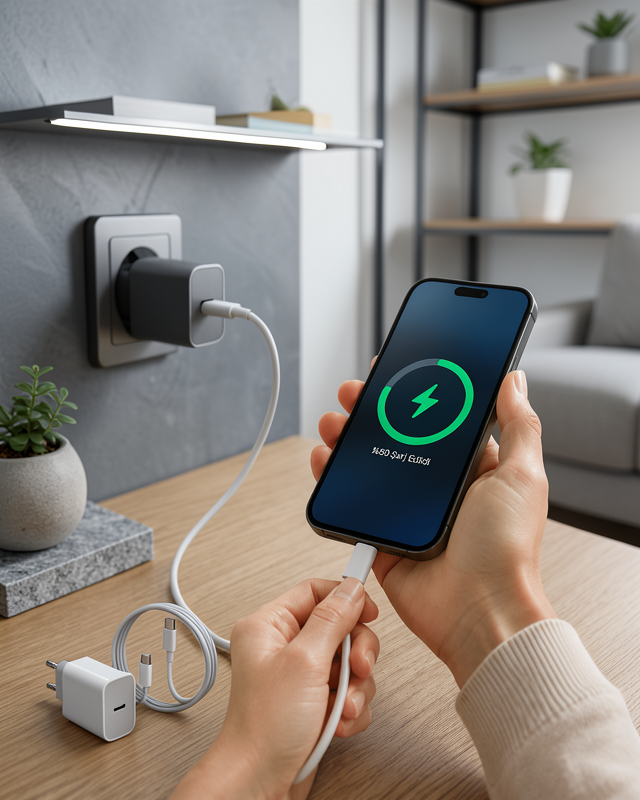 Type-C Hızlı Şarj Özellikli Cihazı USB-C Kablo Dahil