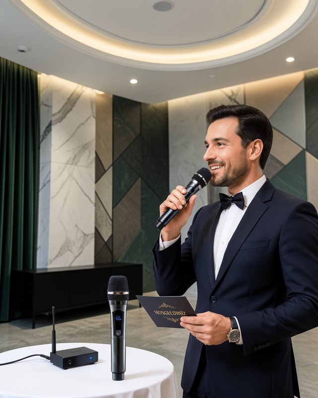 Yeni Nesil Kablosuz El Mikrofonu Seti Dijital Ekranlı Çift Mikrofonlu