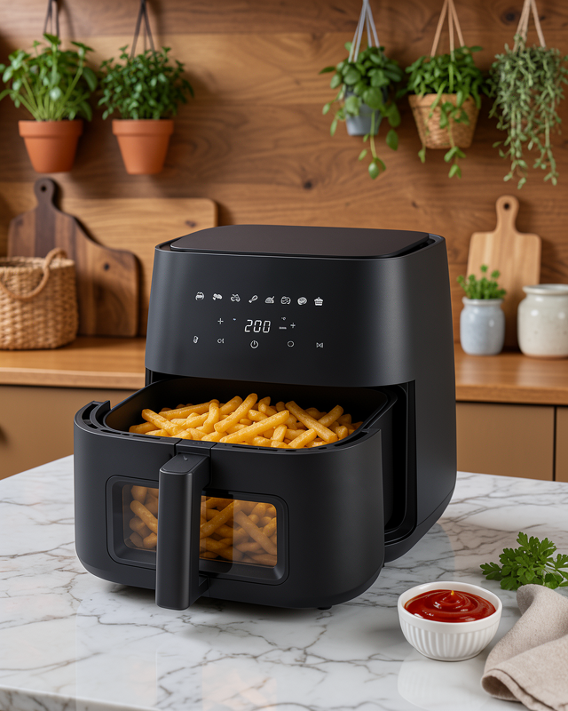 Geniş Hazneli Air Fryer Hızlı ve Pratik Pişirme Makinesi