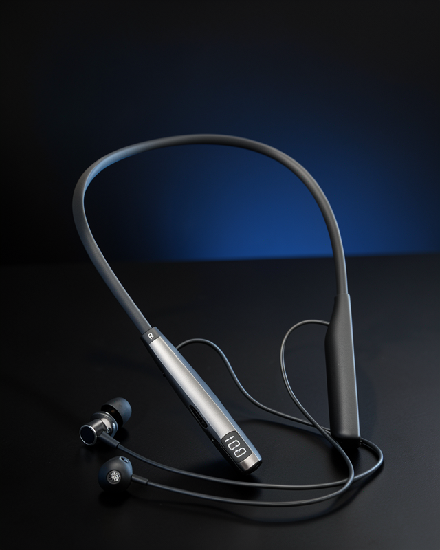 Boyun Askılı Bluetooth Kulaklık Uzun Şarj Süreli Dijital Göstergeli Kablolu