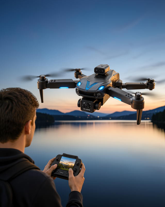 Katlanabilir Çift Kameralı Drone Uzaktan Kumandalı Hava Aracı