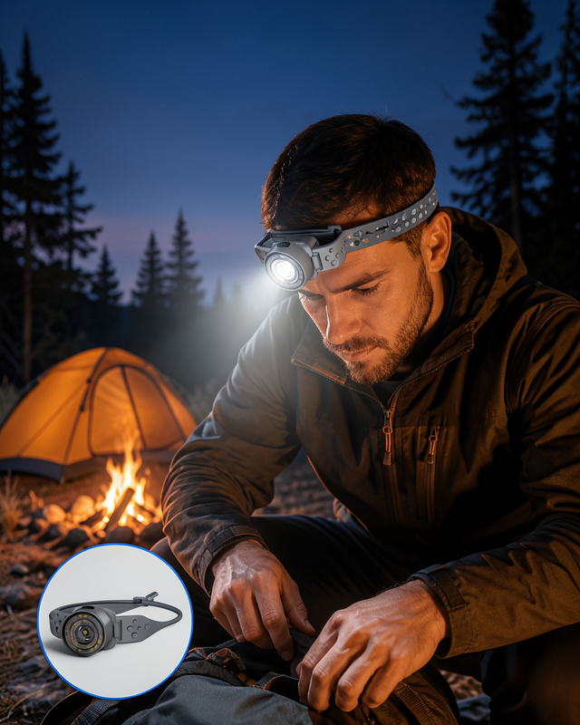 LED Kafa Feneri Ayarlanabilir Baş Bantlı Güçlü Aydınlatma Lambası
