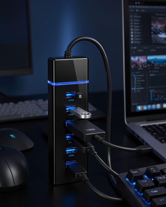 USB Hub 7 Port USB 3.0 Çoklayıcı Windows  Uyumlu