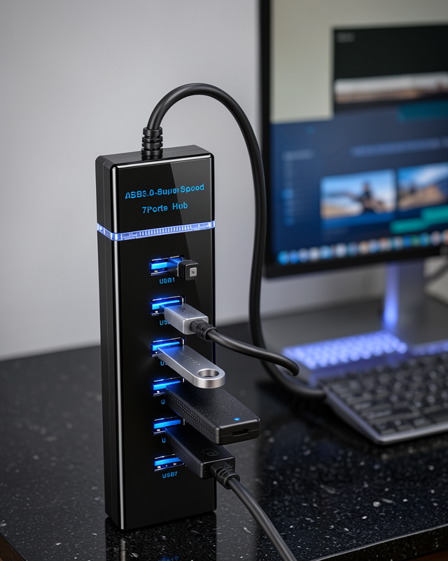 7 Port USB 3.0 Çoklayıcı Hub 5Gbps Veri Aktarım Adaptörü