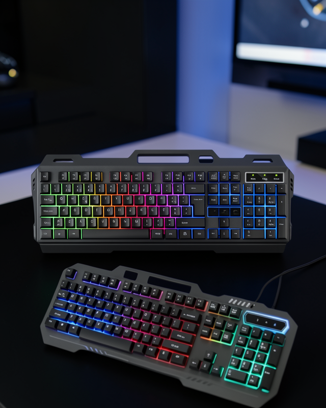 Q Klavye RGB Işıklı Klavye Ve Mouse Seti Kablolu Mouse Hediyeliş
