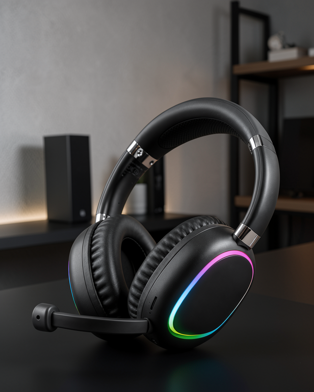 Mikrofonlu Bluetooth Kulak Üstü Kulaklık RGB Aydınlatmalı Type-C Şarjlı