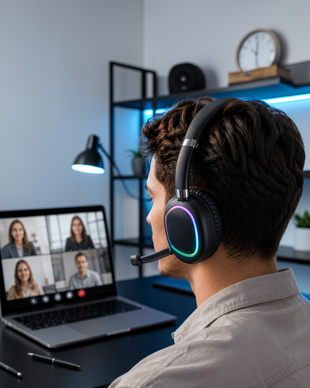 Kablosuz Bluetooth 5.0 Kulaklık RGB Işıklı Tasarım