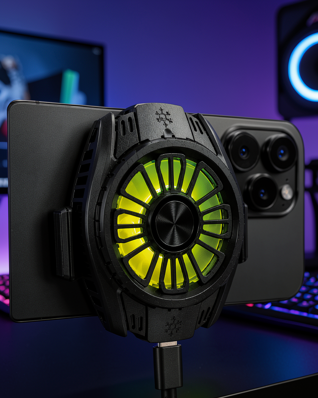 RGB Fan Aydınlatmalı Sessiz Çalışan Telefon Soğutucu