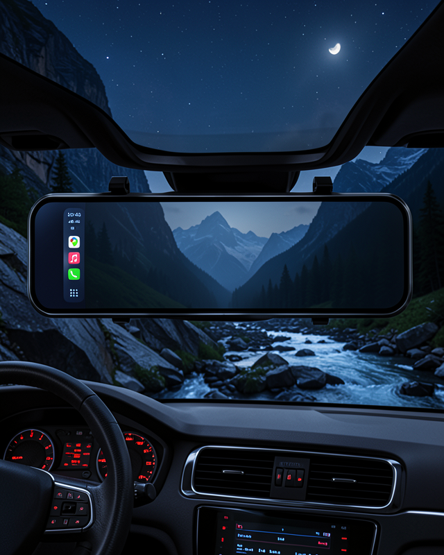 Araç İçi Multimedya Ekranı Çift Kameralı Ayna Carplay
