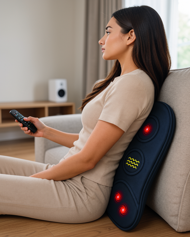 Ergonomik Isıtmalı Bel Masaj Minderi Sırt Destek Minderi