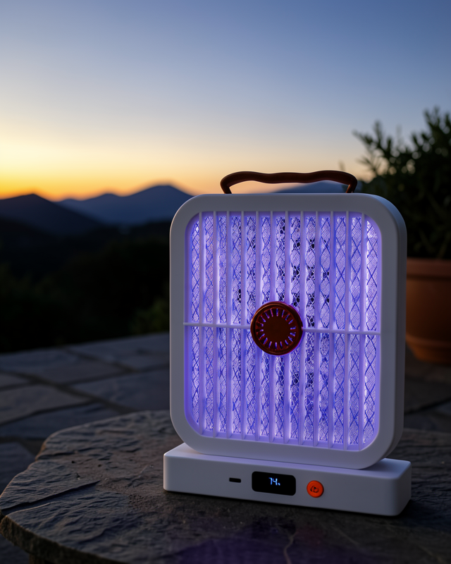 UV Işıklı Şarj Edilebilir Sinek Yok Edici Elektrikli Lamba Beyaz