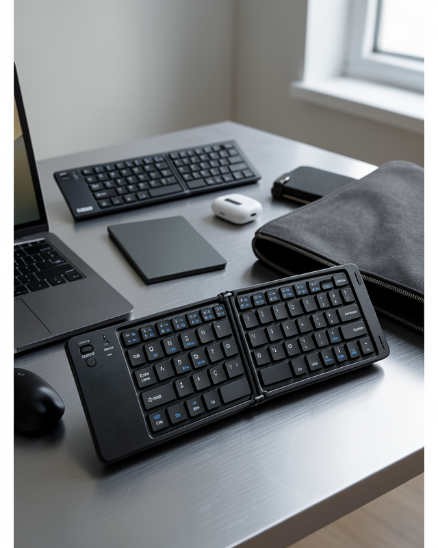 Kablosuz Katlanabilir Bluetooth Klavye Telefon Tablet Bilgisayar Uyumlu