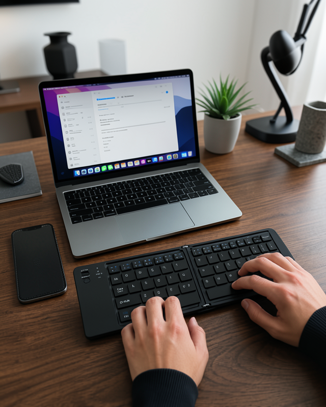 Katlanır Bluetooth Klavye Telefon Tablet Laptop Uyumlu Kablosuz Klavye