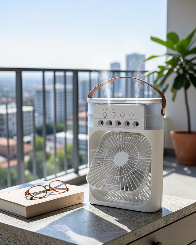 Taşınabilir 3'ü 1 Arada Mini Fan | Nemlendirici + Soğutucu + Gece Lambası Yeni Nesil