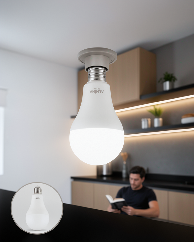 Acil Durumlar İçin Şarjlı LED Ampul 6400K Soğuk Beyaz 30 Watt Yeni Nesil