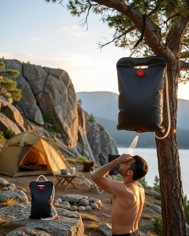 Taşınabilir Kamp Duşu Solar Isıtmalı 20 Litre Su Kapasiteli Hijyen Çözümü Yeni Nesil