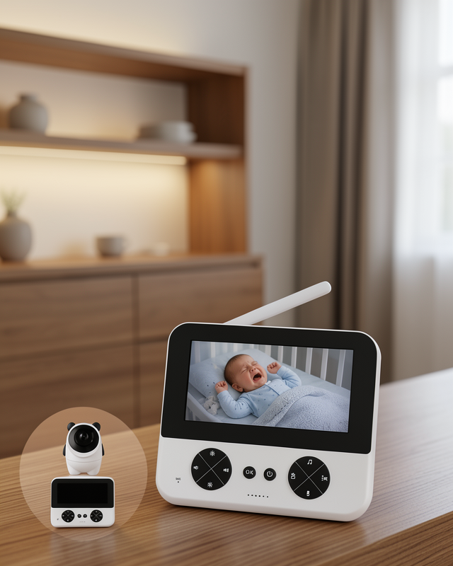 Gece Görüşlü Güvenli Bebek Monitörü 720P HD Görüntü Yeni Nesil