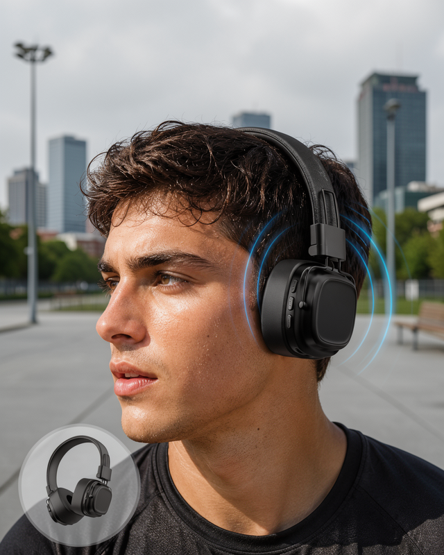 Katlanabilir Tasarımlı Taşınabilir Kablosuz Müzik Kulaklığı Yeni Nesil