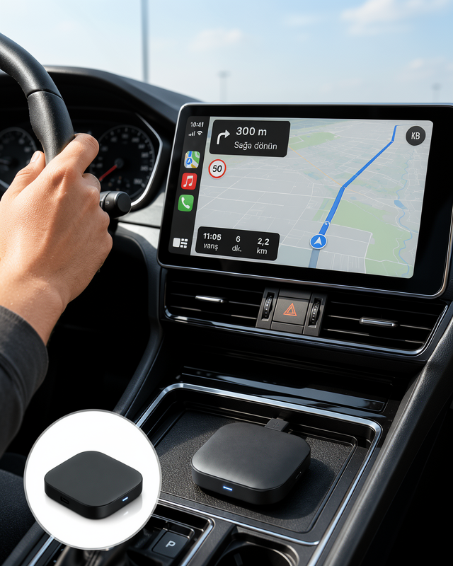 Bluetooth 5.0 Kablosuz Android Auto Araç İçi Adaptör Yeni Nesil