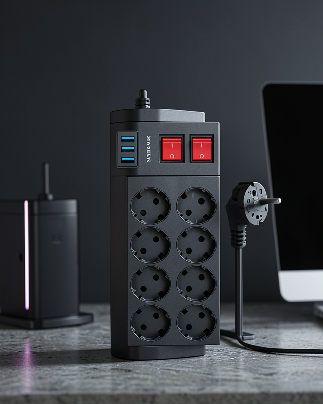 Termal Korumalı 8 Prizli 3 USB’li Uzatma Kablosu Yeni Nesil