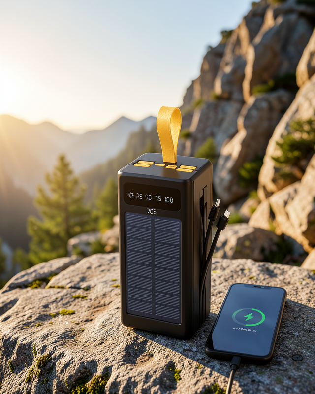 Güneş Enerjili Powerbank Dijital Göstergeli Taşınabilir Güç Kaynağı Yeni Nesil